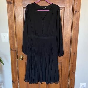 Black Ann Taylor Dress with Pleated Skirt